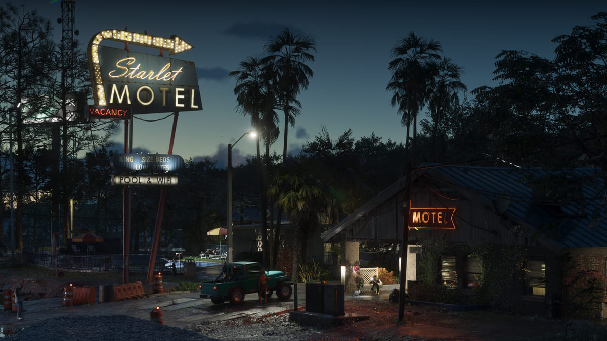 Capture officielle GTA 6 : Port Gellhorn, ville côtière de l'État de Leonida.