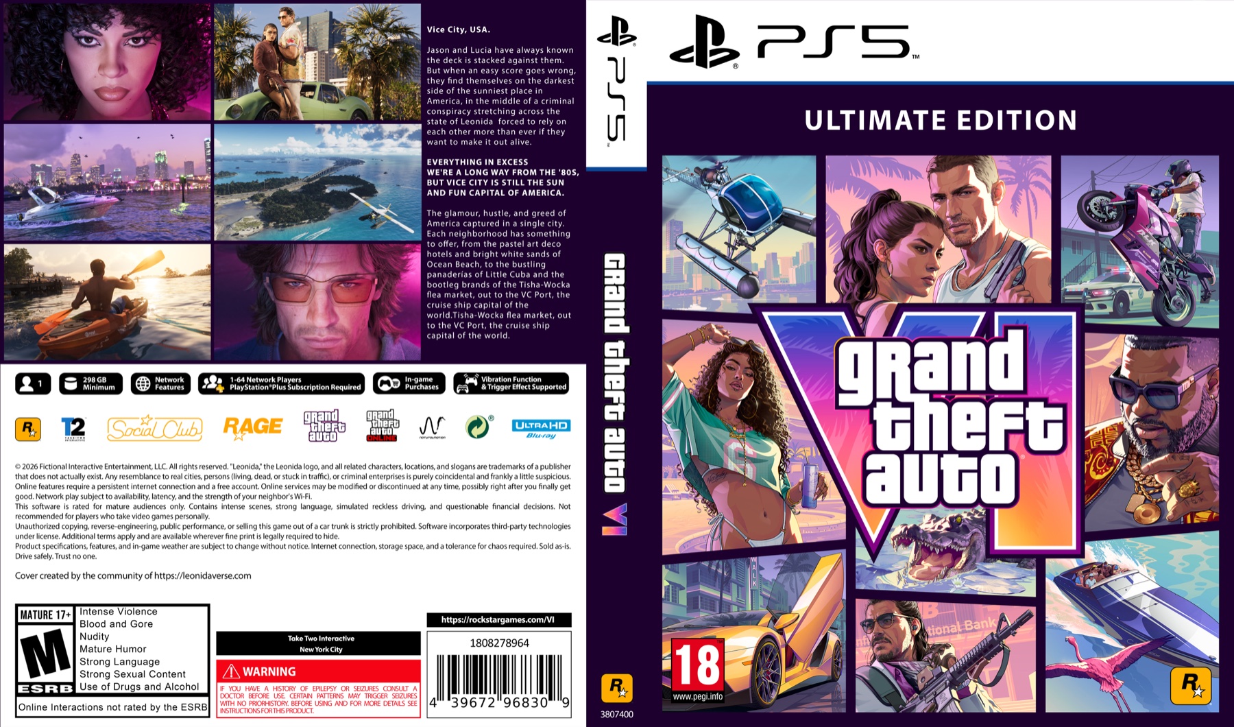 GTA 6 Ultimate Edition PS5 cover art